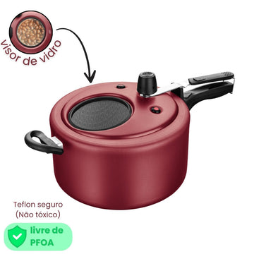 Panela de Pressão Teflon Com Visor em Vidro