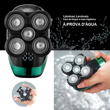 Barbeador Elétrico Portátil - Recarregável 5 em 1